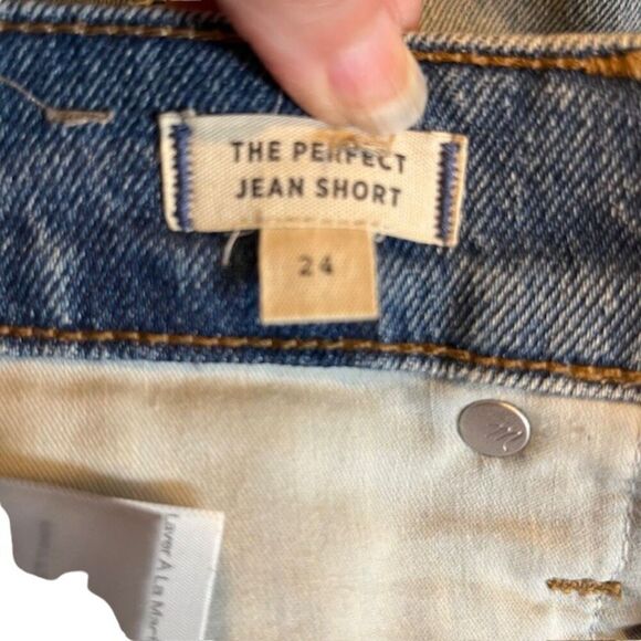 Madewell The Perfect Jean Short Distressed Denim Medium Wash Size 24 - Picture 7 of 10